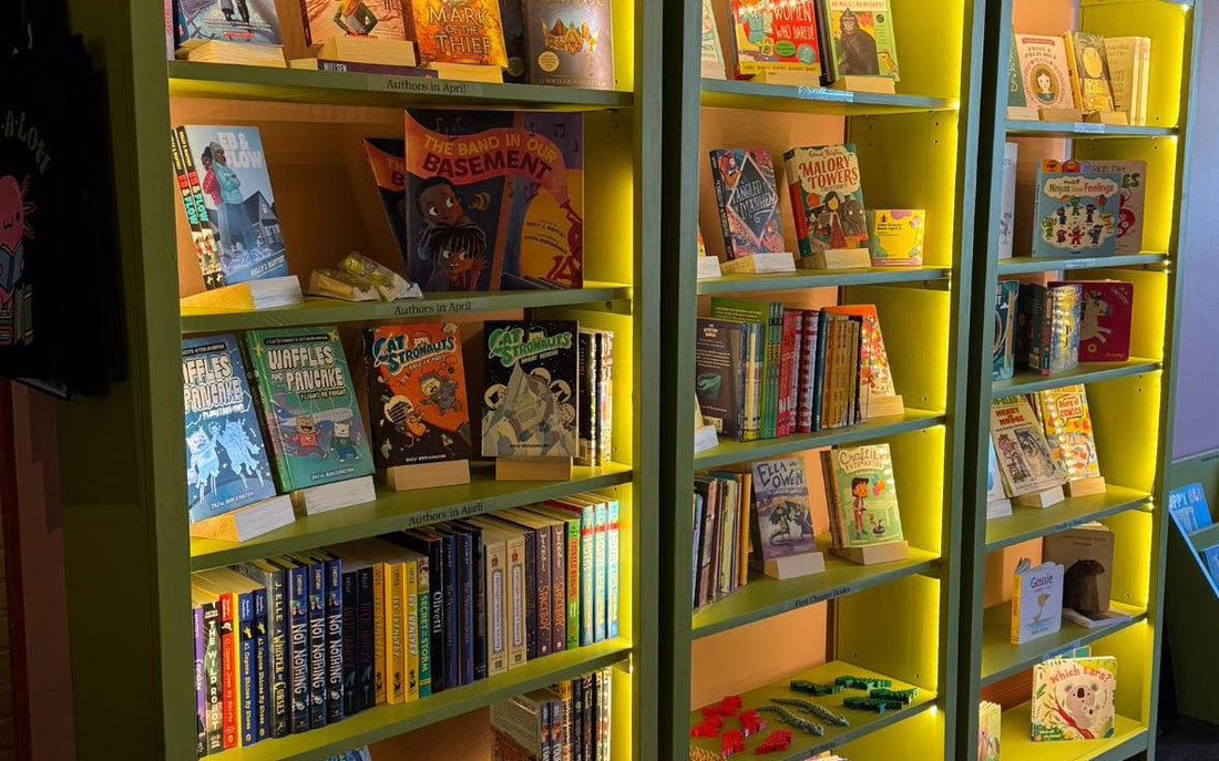 Novel Bookshelves with children's books and graphic novels