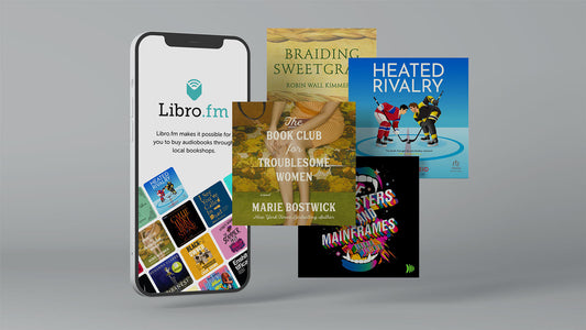 Libro.fm on phone with cover art