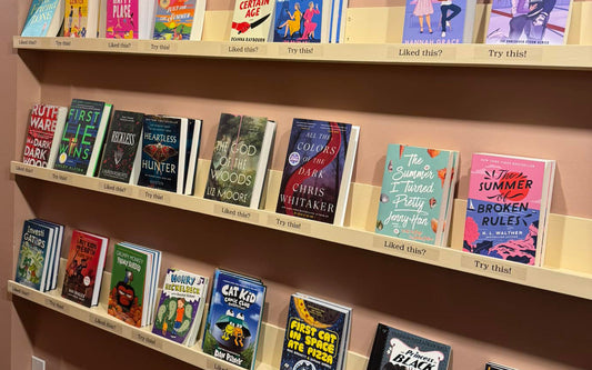 Novel: A Book and Sandwich Shop shelf of "Liked This? Try That" book selection