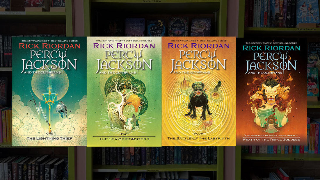 Selection of four Percy Jackson book covers