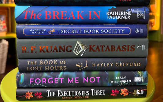 New release stack from 2025 with R.F. Kuang's Katabasis