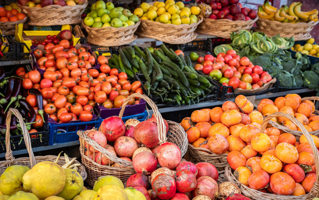 Fresh produce at a farmers' market
